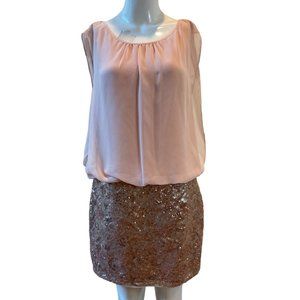 Aidan Mattox Womens Chiffon Cocktail Sequin Dress MN1E200259 Back Keyhole Pink 8